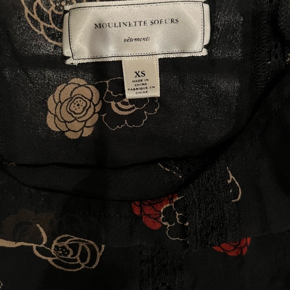 Anthropologie Moulinette Soeurs Sheer Floral Silk Dress Size XS - Picture 7 of 9